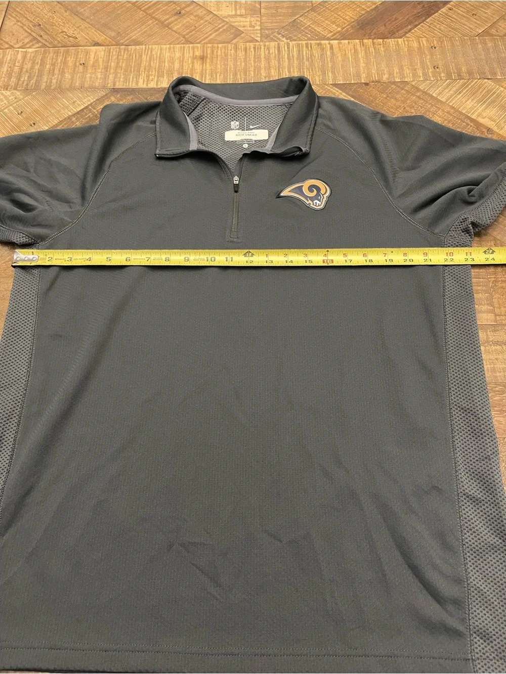 Nike St. Louis Rams Rich Snead gray & black quarter zip polo shirt
